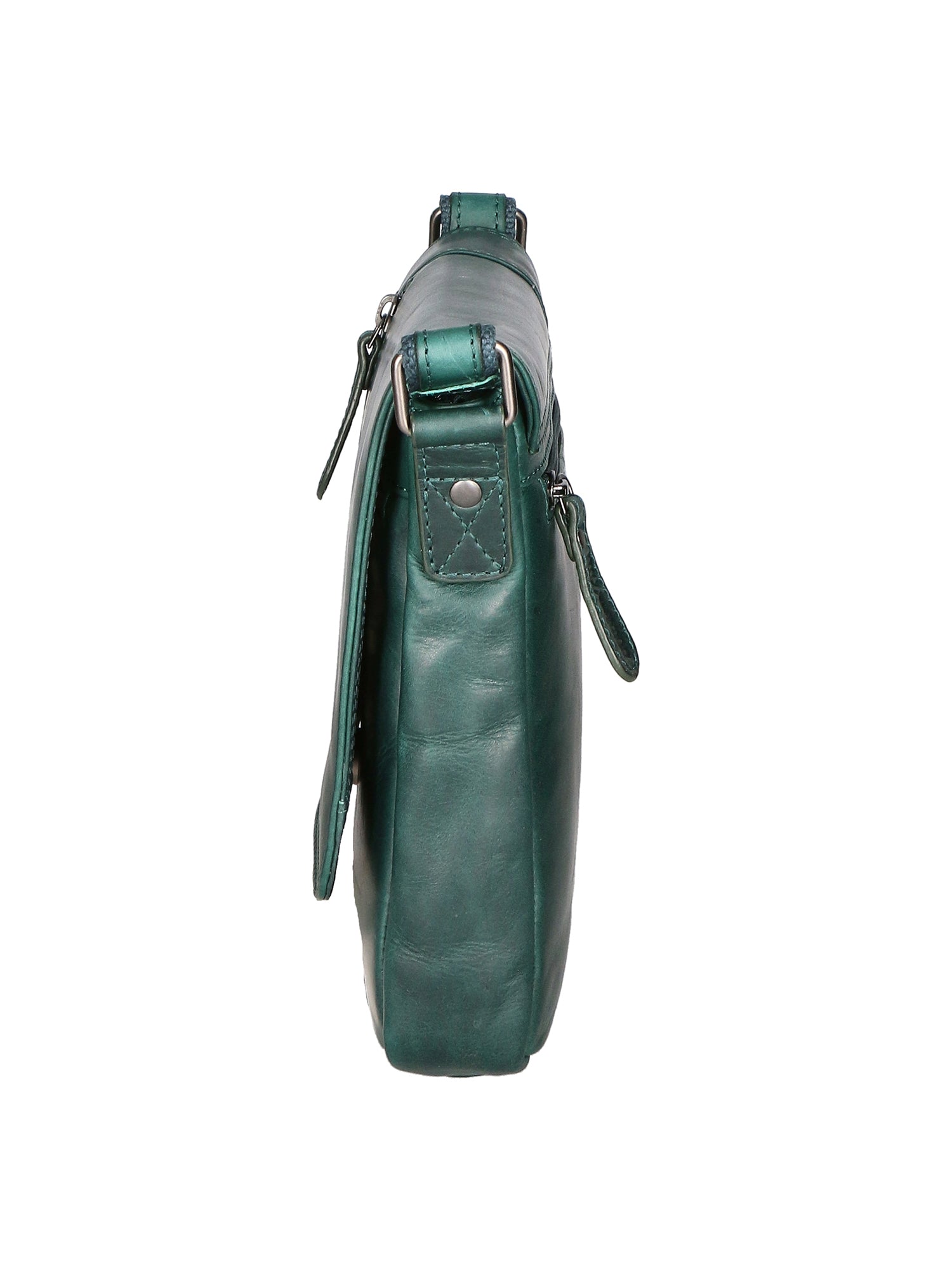 Borsa a tracolla da uomo Vera pelle RFID HILB-6154-PETROLIO Hill Burry