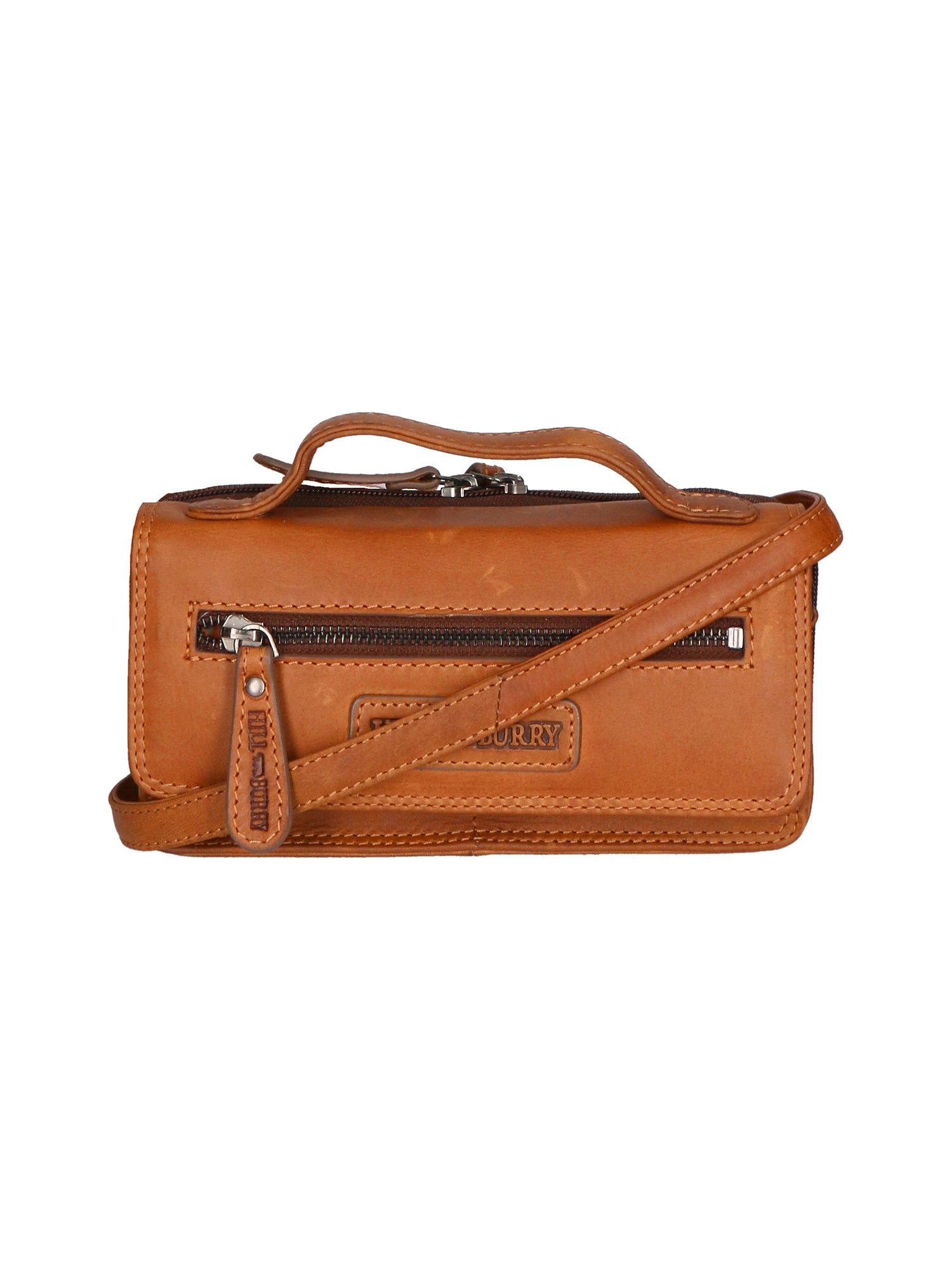 Borsa a tracolla da uomo in vera pelle RFID HILB-3351-CUOIO Hill Burry