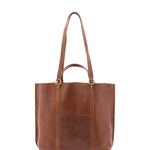Borsa a spalla unisex in vera pelle Made in Italy 4610-MARRONE Alessia Firenze