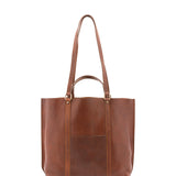 Borsa a spalla unisex in vera pelle Made in Italy 4610-MARRONE Alessia Firenze