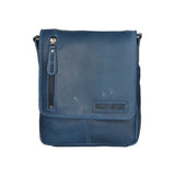 Borsa a tracolla da uomo 100% vera pelle HILB-3069S-BLU Hill Burry