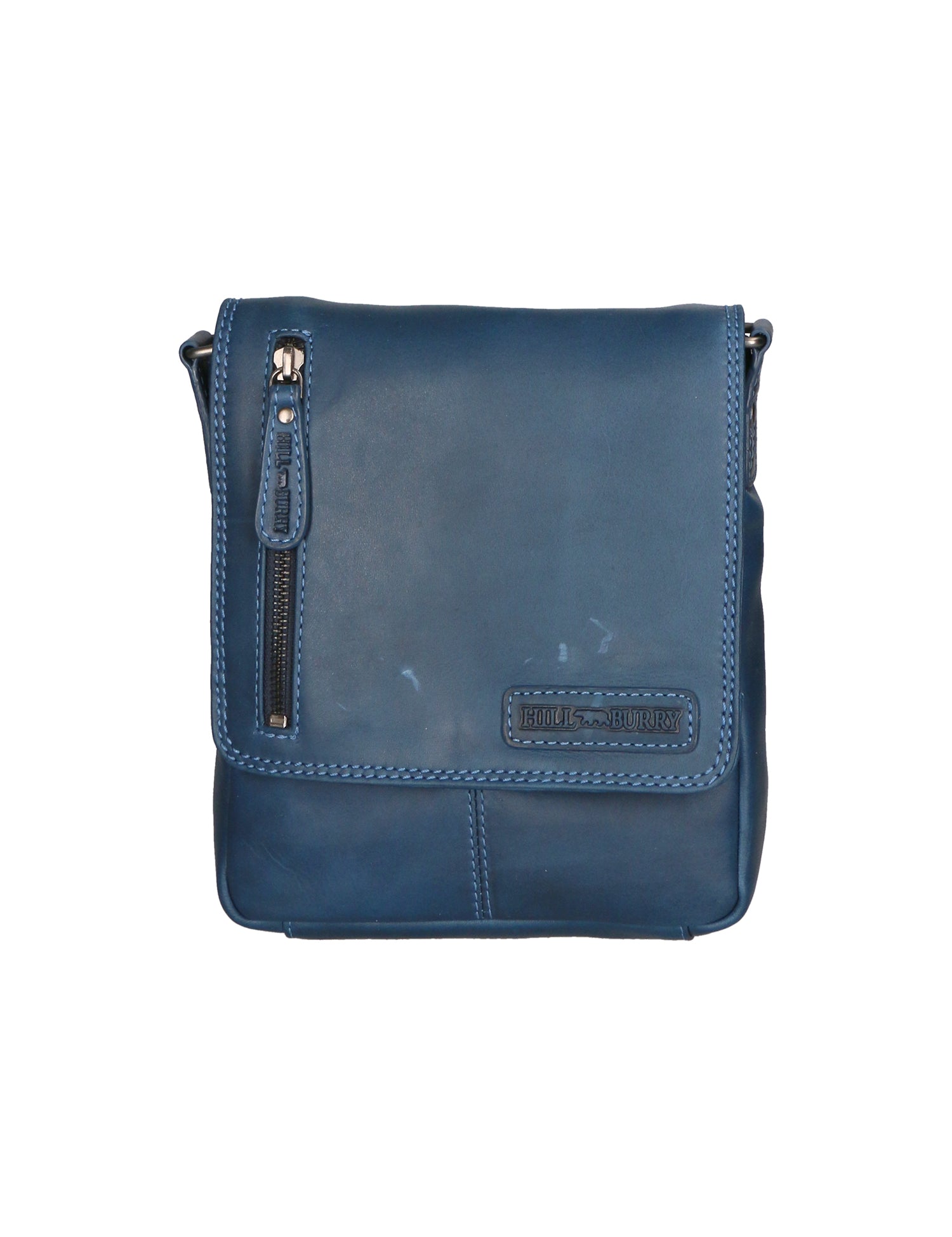 Borsa a tracolla da uomo 100% vera pelle HILB-3069S-BLU Hill Burry