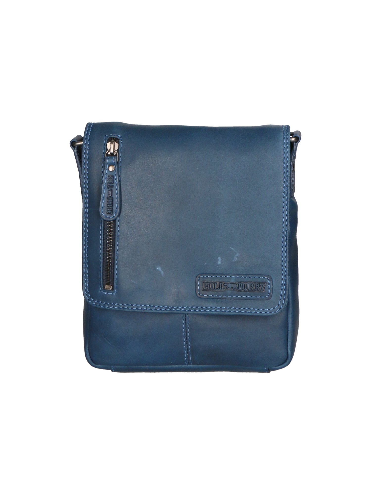 Borsa a tracolla da uomo 100% vera pelle HILB-3069S-BLU Hill Burry