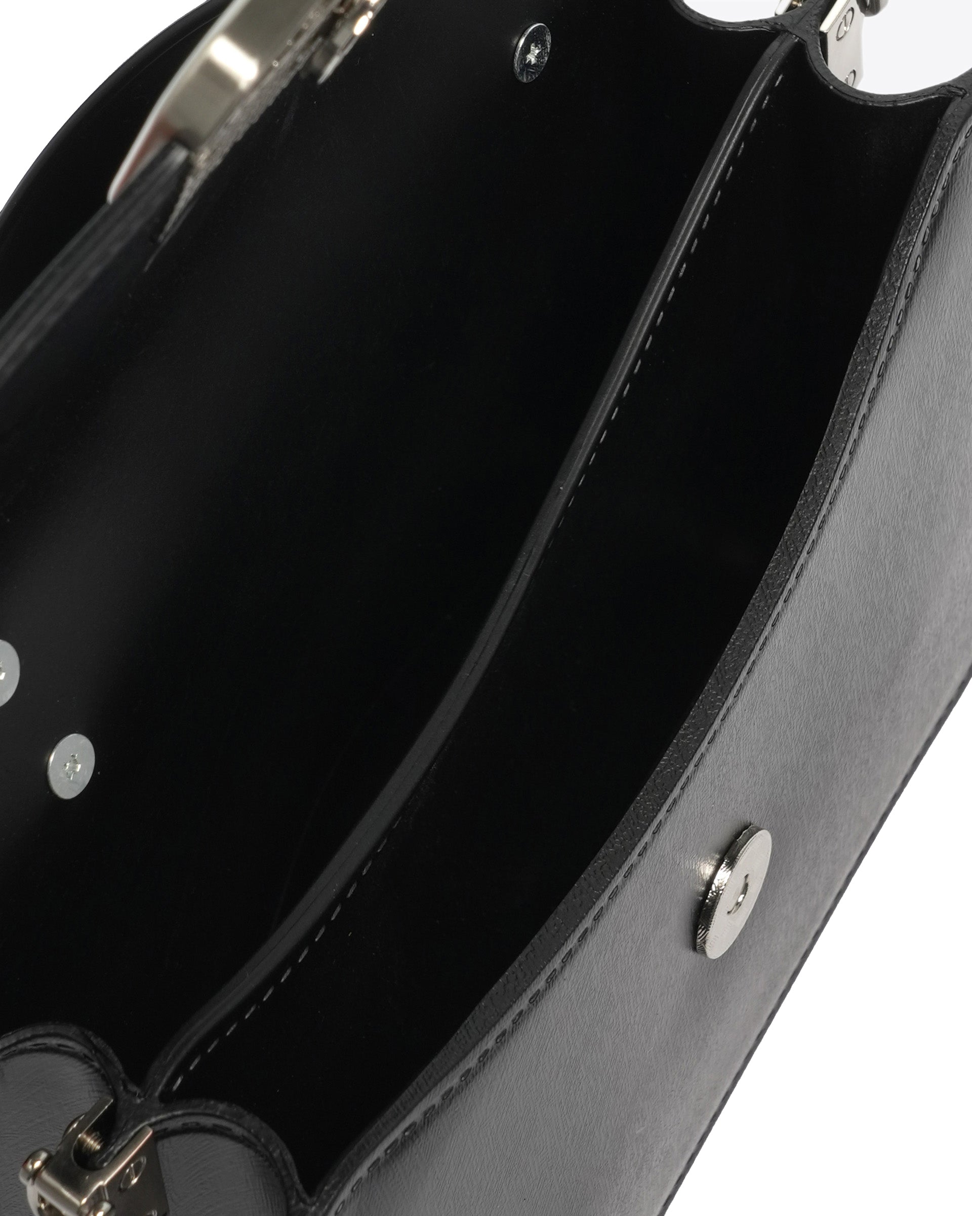 Borsa a mano da donna 100% Pvc FLAT EAR-BLACK + BRUSH SILVER Marc Ellis