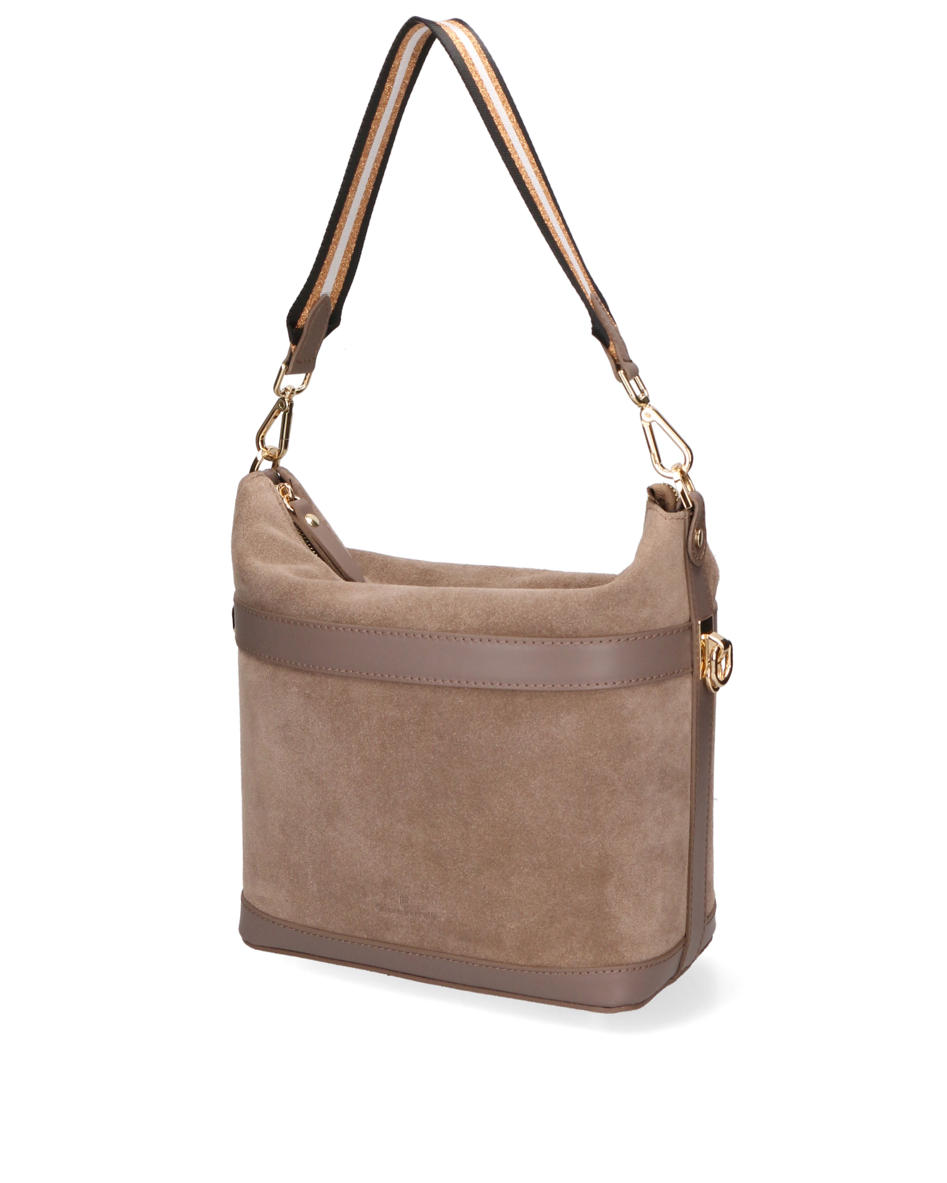 Vera pelle 04163-L134 TAUPE SCURO +SC11 TAUPE SCURO Borsa a spalla da donna Elowen Ultra Chiara Ferretti