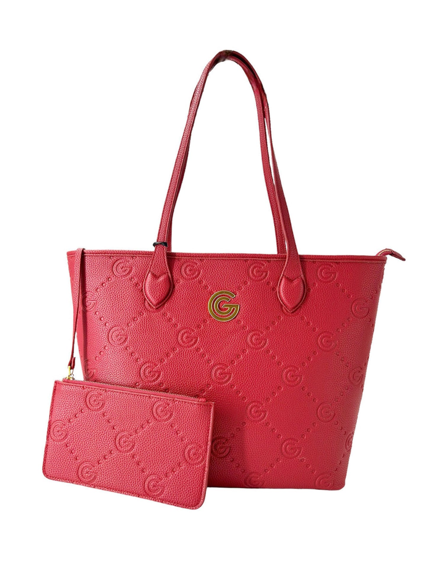 Borsa a spalla da donna 100% pelle vegana PU GGB023RED Gabriella G Firenze