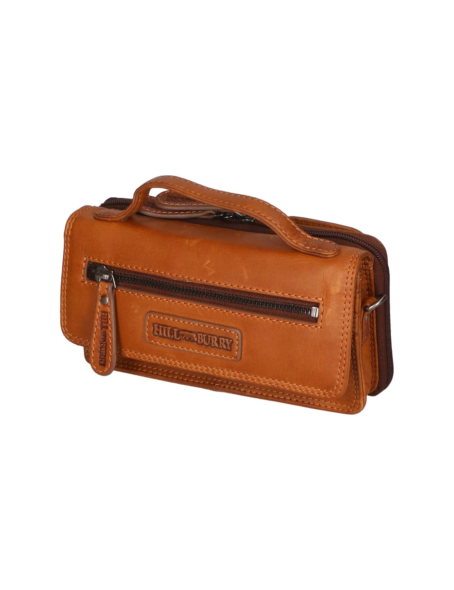 Borsa a tracolla da uomo in vera pelle RFID HILB-3351-CUOIO Hill Burry