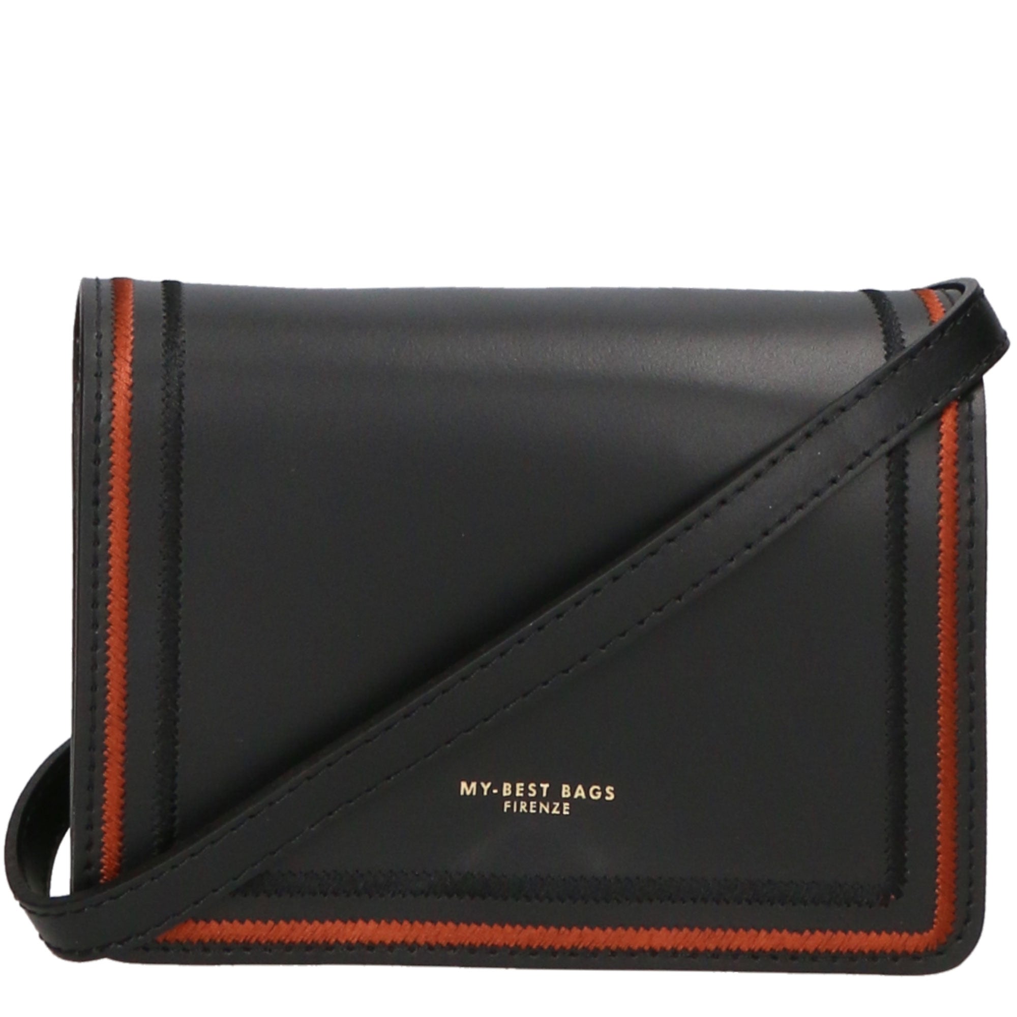 Borsa a tracolla da donna Made in Italy Vera pelle MYB-6006-FW-P218 NERO My Best Bag
