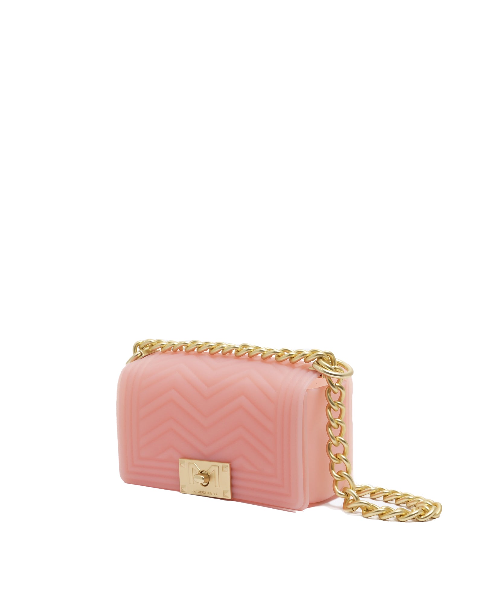 Borsa a mano da donna 100% Pvc FLAT XS MANHATTAN-MAUVE + OFF GOLD Marc Ellis