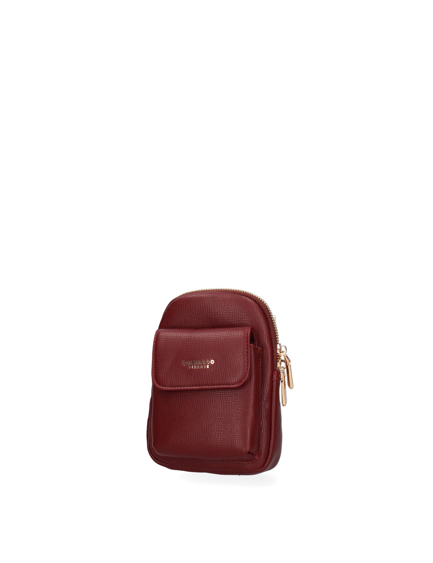 Borsa a tracolla donna Ecopelle e zip 601-1-BORDEAUX Diana&co