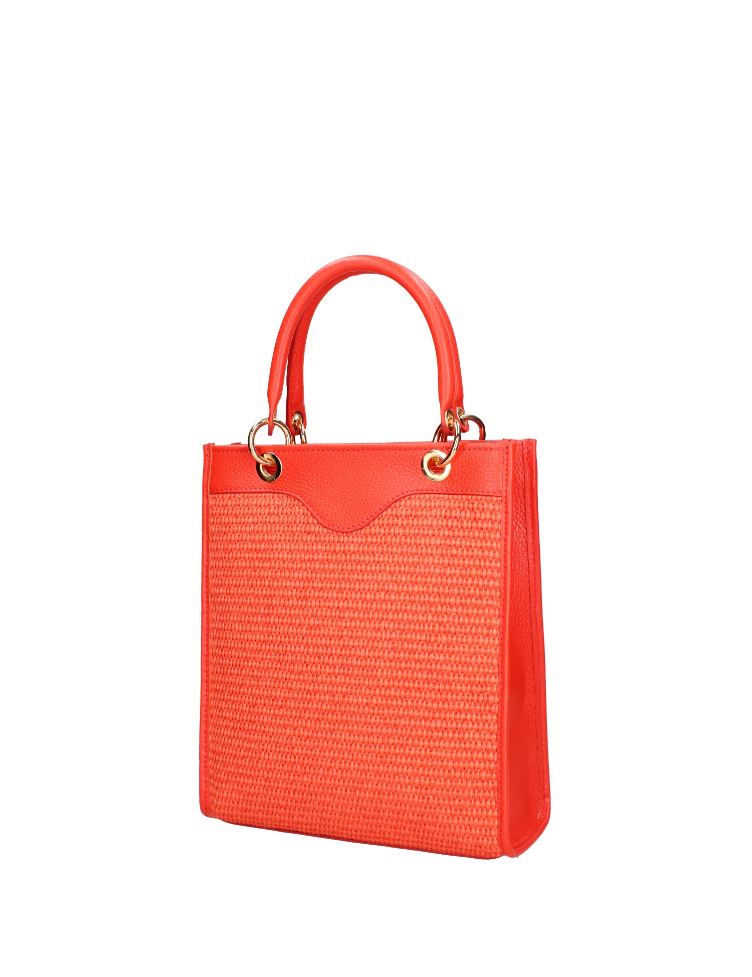 Borsa a mano da donna Misto pelle e tessuto 07149-D42 CORALLO Roberta Rossi