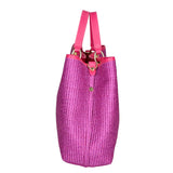 Amanda Borsa a mano da donna Vera pelle e paglia 05168-436 D02 FUXIA Gave Lux