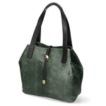 Clarissa Borsa a mano da donna Vera pelle 5276-017 VERDE BOTTIGLIA Gave Lux