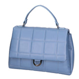 Purple Women's Handbag in Genuine Leather Made in Italy 17x28x7 cm