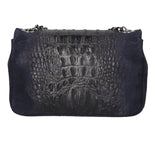 Camilla Borsa a tracolla da donna Pelle scamosciata croco 10029-BLEU Gave Lux
