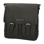 Borsa a tracolla da uomo 100% vera pelle HILB-3076-NERO Hill Burry