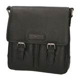Borsa a tracolla da uomo 100% vera pelle HILB-3076-NERO Hill Burry