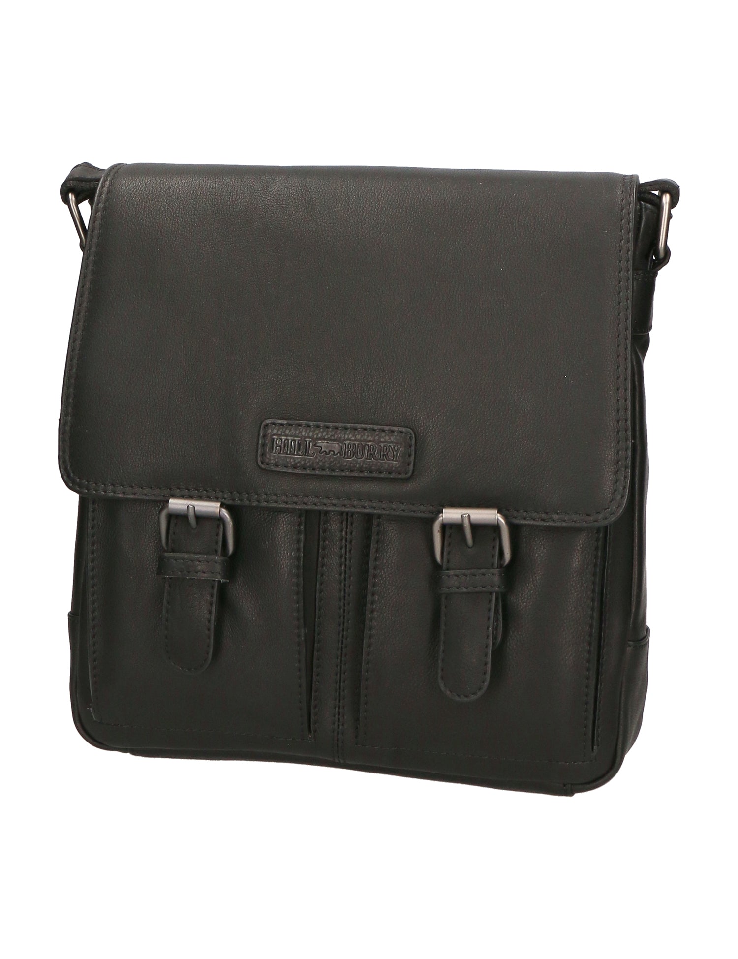Borsa a tracolla da uomo 100% vera pelle HILB-3076-NERO Hill Burry