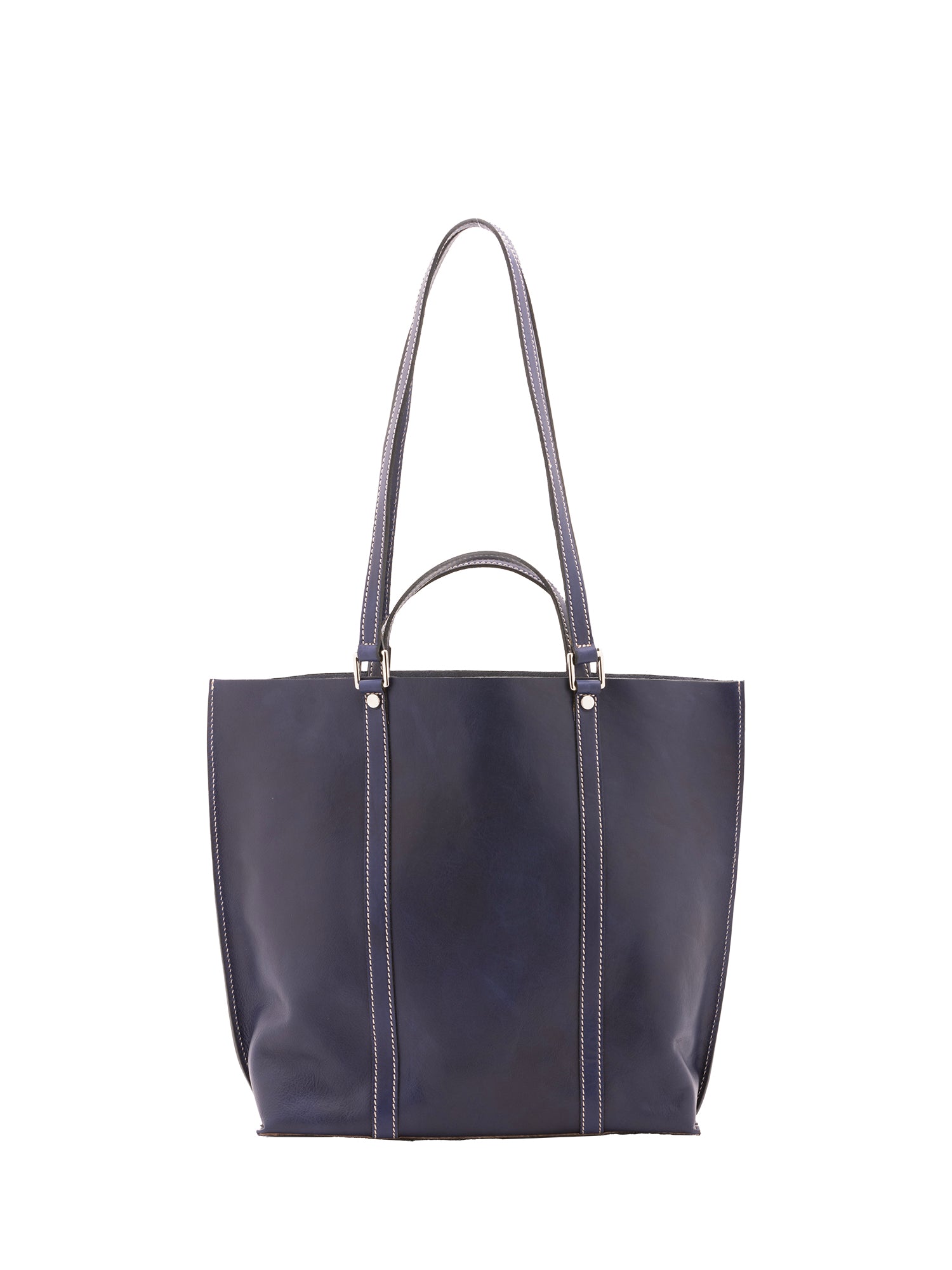 Borsa a spalla unisex in vera pelle Made in Italy 4610-BLU Alessia Firenze
