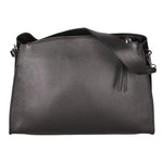 Borsa a spalla da donna Made in Italy Vera pelle 01101-D28 NERO Viola Castellani