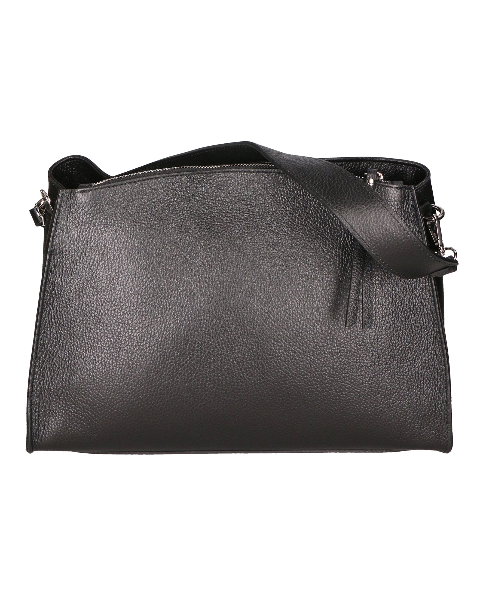 Borsa a spalla da donna Made in Italy Vera pelle 01101-D28 NERO Viola Castellani