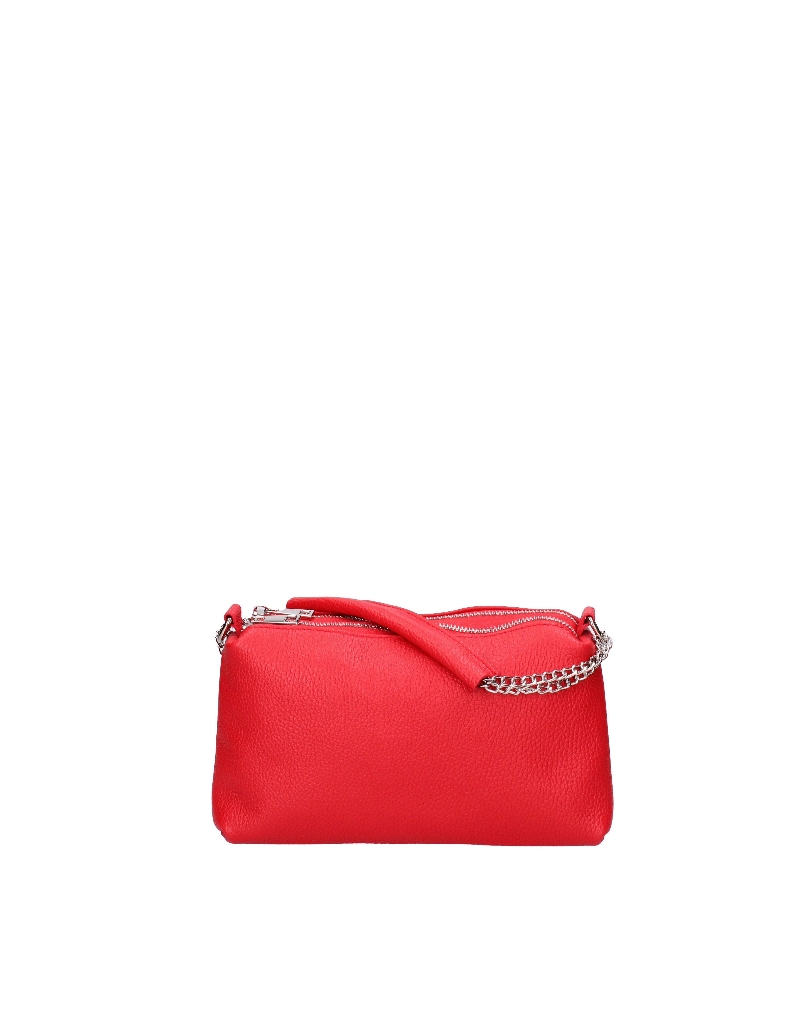 Borsa a spalla da donna Vera pelle 07141-D58 ROSSO FUOCO Viola Castellani