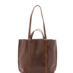 Borsa a spalla unisex in vera pelle Made in Italy 4610-TESTA DI MORO Alessia Firenze