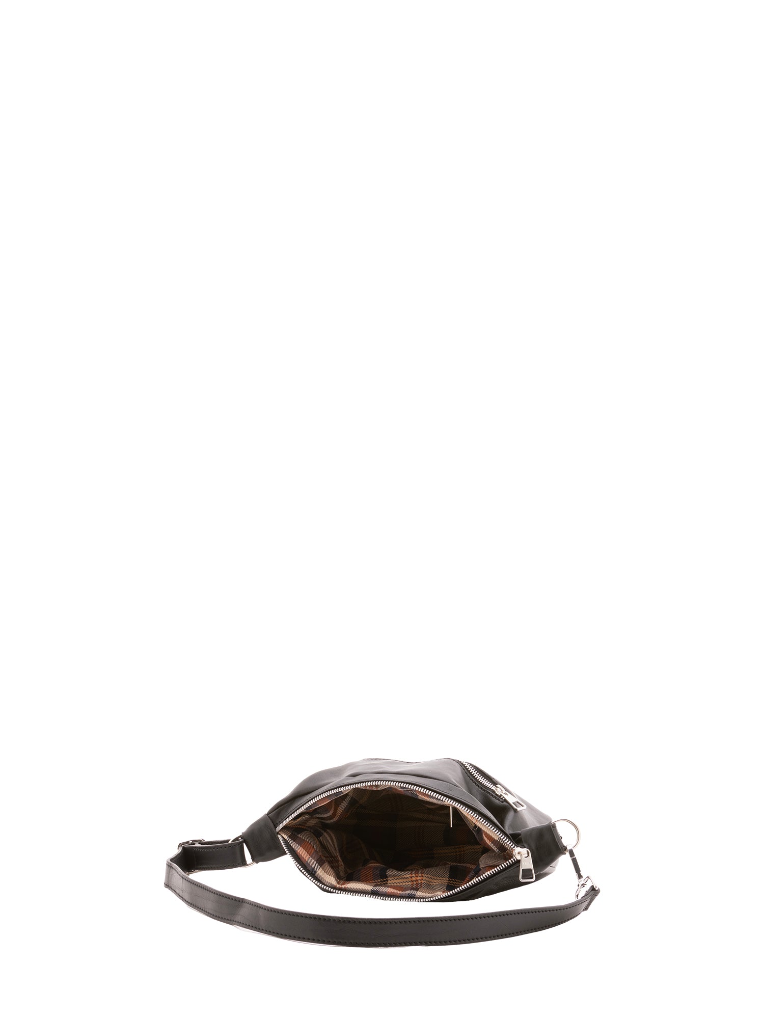 Borsa a spalla unisex in vera pelle 100% cotone 4603-NERO Alessia Firenze