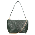 Lorelei Borsa a spalla da donna Vera pelle croco 06498-017 VERDE BOTTIGLIA Gave Lux