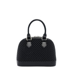 Borsa a mano da donna 100% Pvc FLAT XS BALL-BLACK + OFF SILVER Marc Ellis