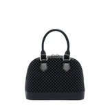 Borsa a mano da donna 100% Pvc FLAT XS BALL-BLACK + OFF SILVER Marc Ellis