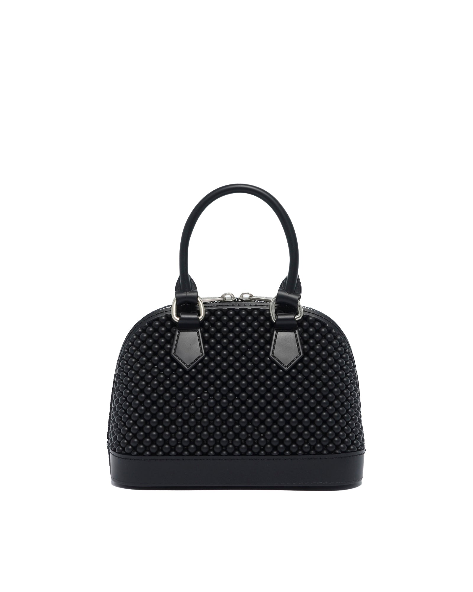 Borsa a mano da donna 100% Pvc FLAT XS BALL-BLACK + OFF SILVER Marc Ellis