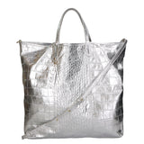 Borsa a mano da donna Vera pelle stampata coccodrillo MYB-7043-SS-ARGENTO My Best Bag