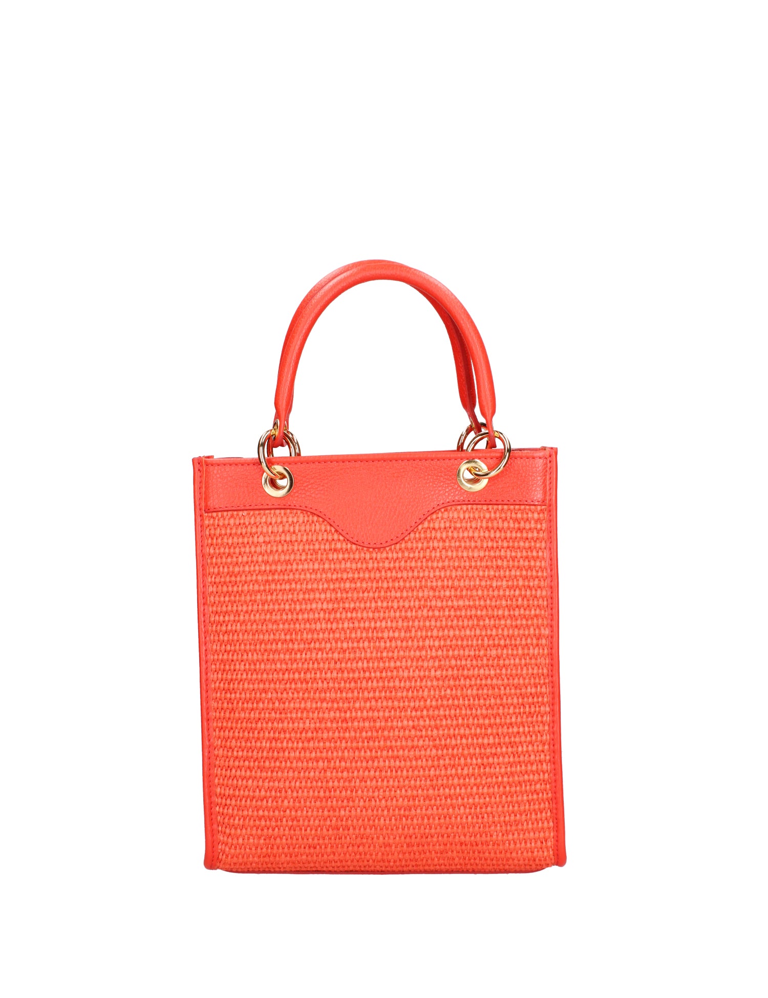 Borsa a mano da donna Misto pelle e tessuto 07149-D42 CORALLO Roberta Rossi
