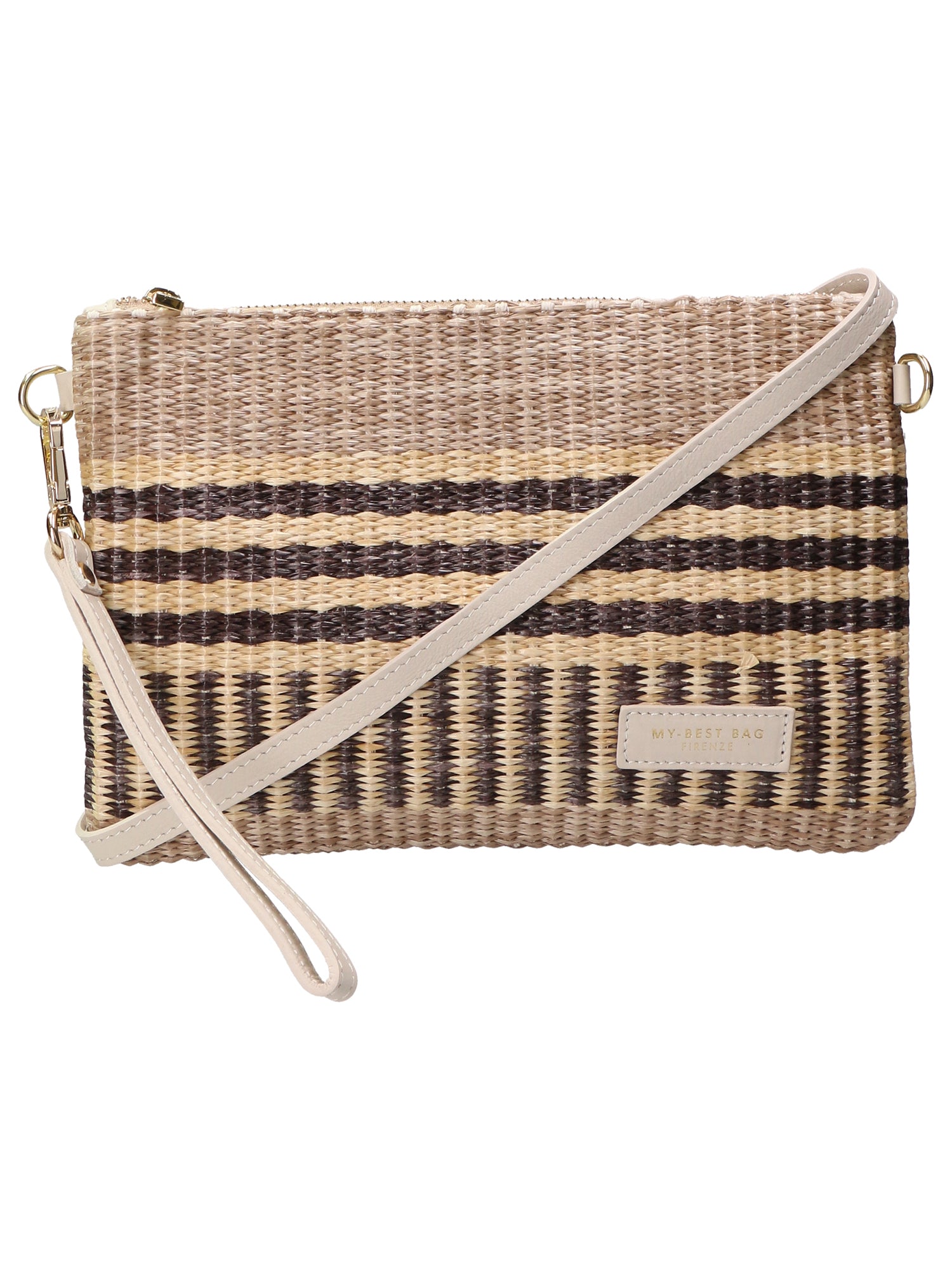 Pochette da donna in paglia Made in Italy MYB-05375-SS-BLACK STRAW My Best Bag
