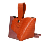 Ombretta Borsa a mano da donna Vera pelle 00643-C35+C73 ARANCIONE+MALVA Gave Lux