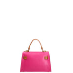 Borsa a mano da donna 100% vera pelle 07221-D02 FUXIA+D44 CUOIO Roberta Rossi