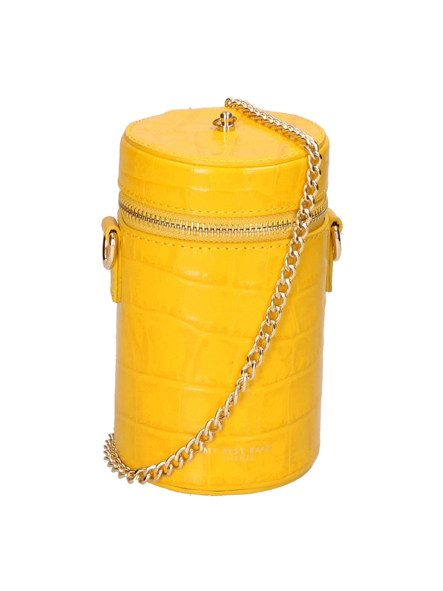 Borsa a spalla da donna Vera pelle coccodrillo MYB-7023-SS-GIALLO My Best Bag
