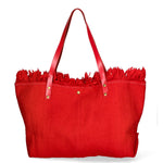 Agnese Borsa Shopper da donna Cotone e pelle 04649-D08 ROSSO RED Gave Lux