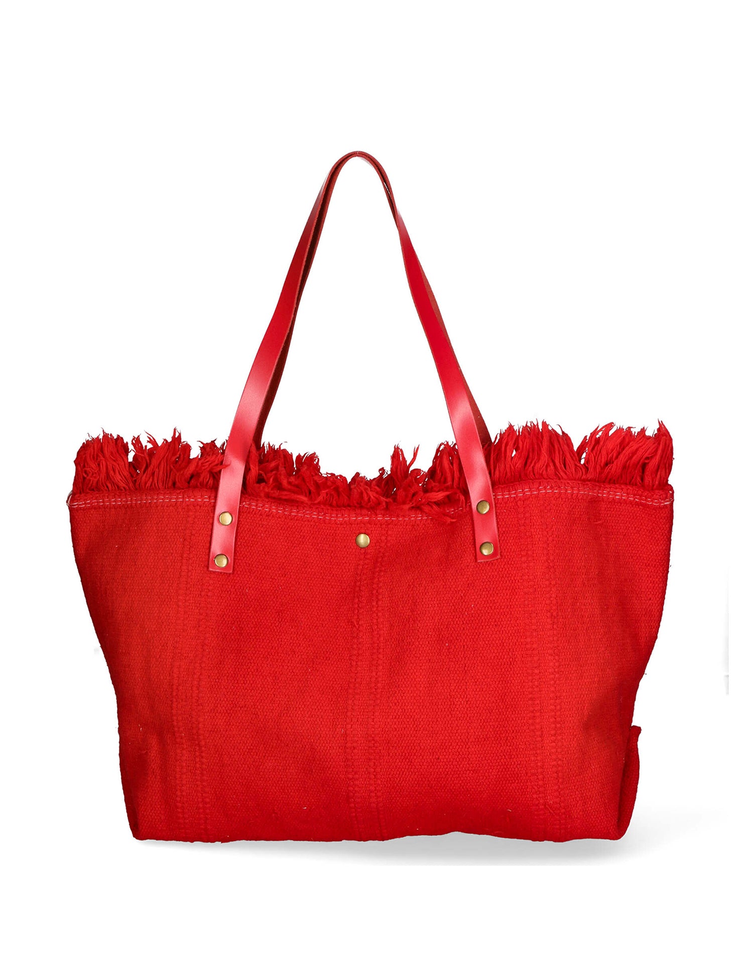 Agnese Borsa Shopper da donna Cotone e pelle 04649-D08 ROSSO RED Gave Lux