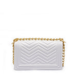 Borsa a mano da donna 100% PVC FLAT S MANHATTAN-OFF BLANC + OFF GOLD Marc Ellis