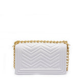 Borsa a mano da donna 100% PVC FLAT S MANHATTAN-OFF BLANC + OFF GOLD Marc Ellis
