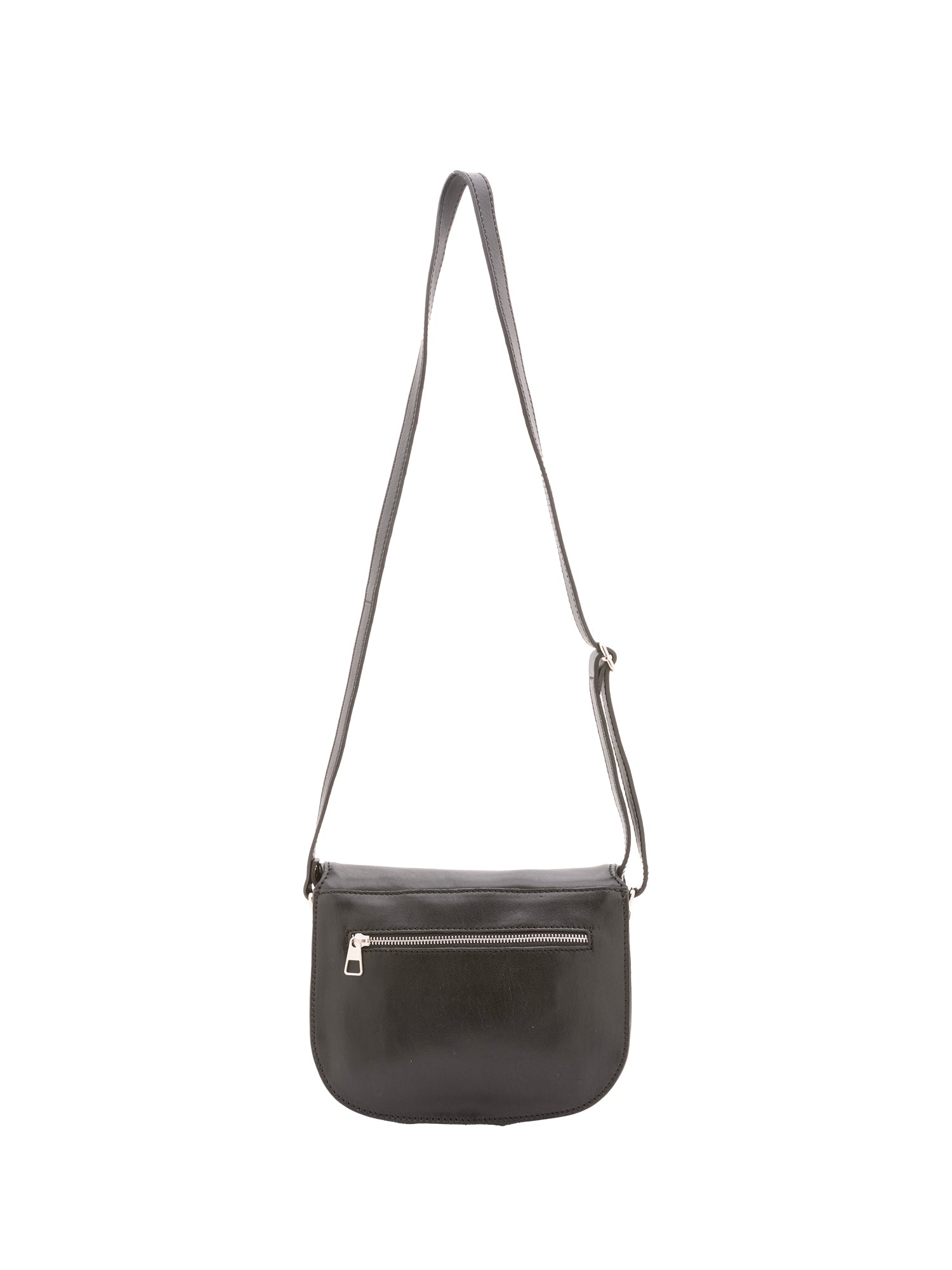 Borsa a tracolla da donna 100% vera pelle 4582-NERO Alessia Firenze
