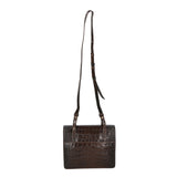 Borsa a tracolla da donna Pelle Croco MYB-8006-FW-BRUCIATO My Best Bag