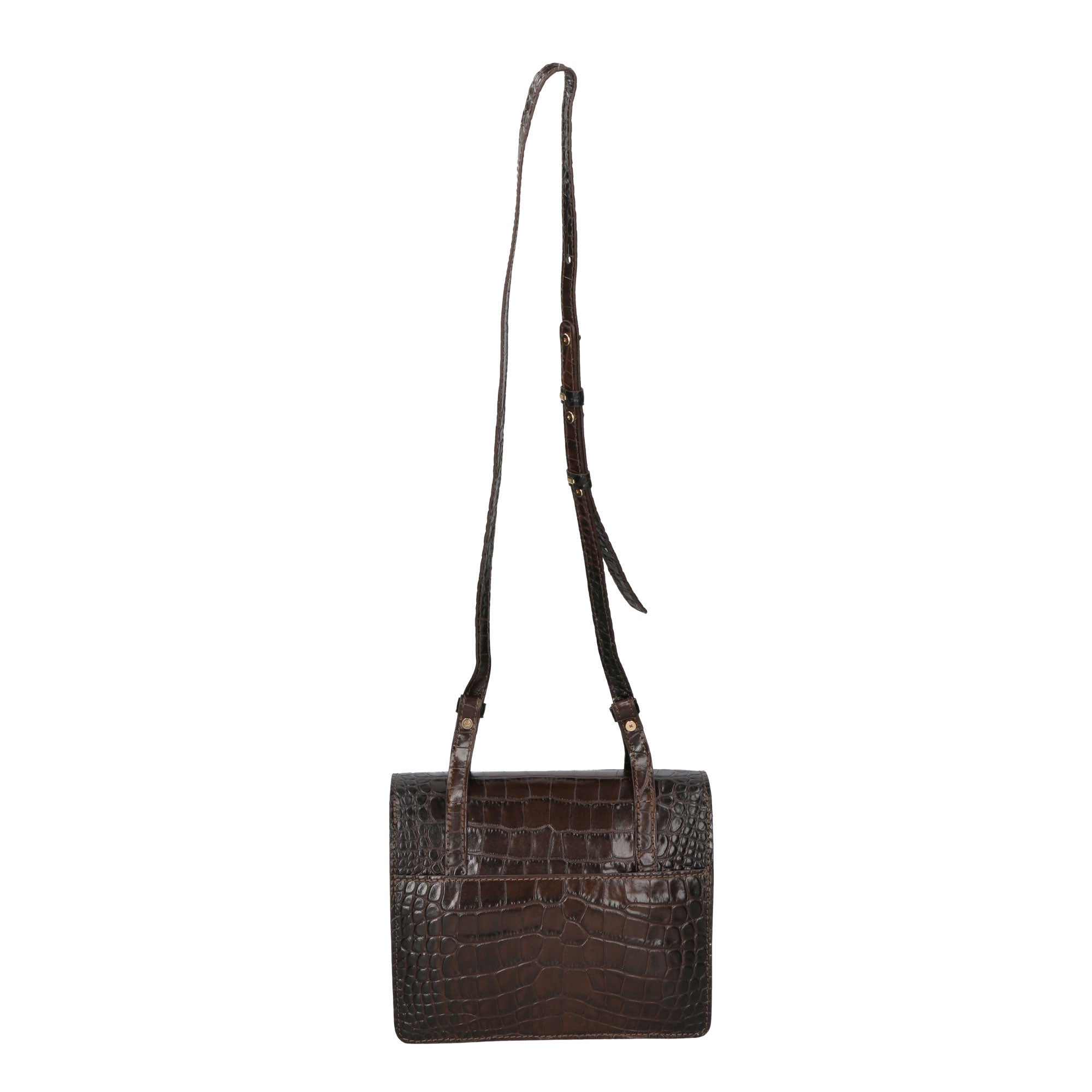 Borsa a tracolla da donna Pelle Croco MYB-8006-FW-BRUCIATO My Best Bag