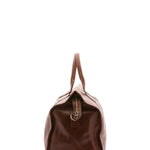 Borsa da viaggio unisex in vera pelle 100% cotone 4091-MARRONE Alessia Firenze