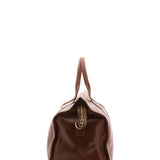 Borsa da viaggio unisex in vera pelle 100% cotone 4091-MARRONE Alessia Firenze