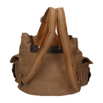 Micaela ZG3006-FANGO TAUPE Zaino unisex in canvas e vera pelle Gave Lux