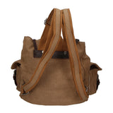 Micaela ZG3006-FANGO TAUPE Zaino unisex in canvas e vera pelle Gave Lux
