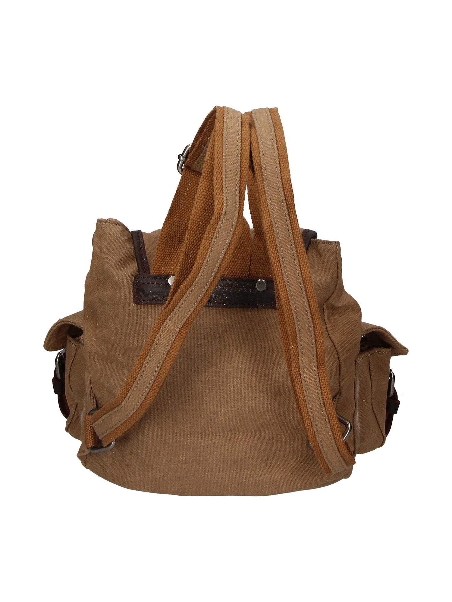 Micaela ZG3006-FANGO TAUPE Zaino unisex in canvas e vera pelle Gave Lux